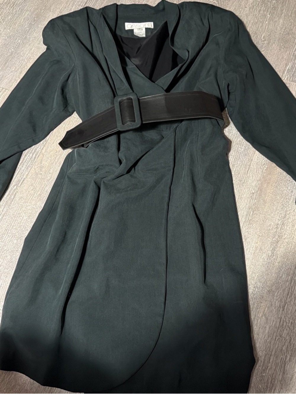 Assanti Black Midi Wrap Dress with Black Belt